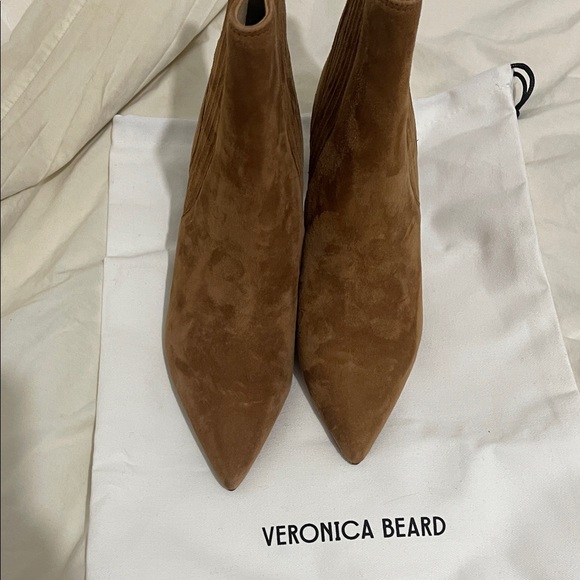 Lisa Mid-Heel Ankle Boot in Tan Suede - Picture 9 of 9